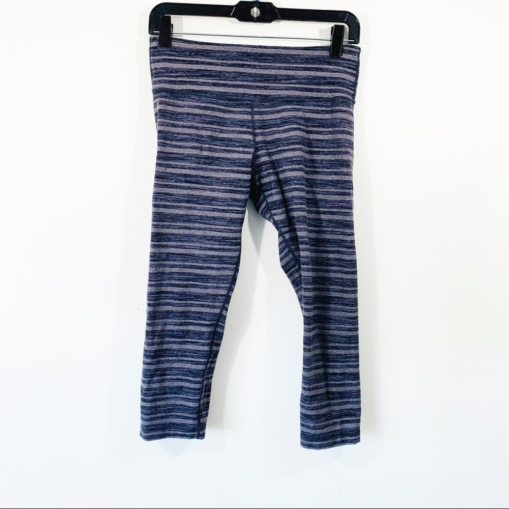 lululemon Wunder Under Gray Striped Crop
